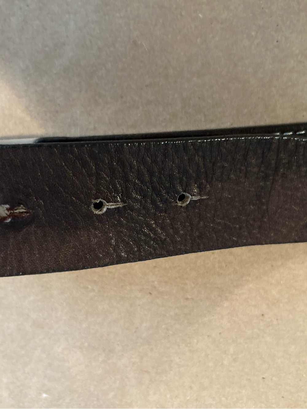 PerSe Carlisle NY  Brown Italian Leather Belt with Silver Ring Buckle EUC Sz cL - Picture 5 of 6